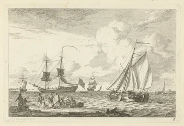 Paisagem marítima com vários veleiros
Vários navios (título da série)