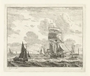 Navios à vela em águas turbulentas Seascapes com navios (título da série)