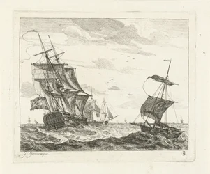 Veleiros em mares agitados Seascapes com navios (título da série)