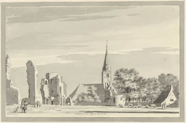 As ruínas da Abadia de Rijnsburg
ruínas da abadia de Rijnsburgh (título sobre o objecto)