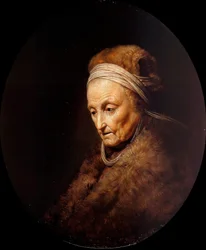 "Portrait de la mere de Rembrandt" (Retrato da Mãe de Rembrandt) Peinture de Gerard Dou (Gerrit Dow) (1613-1675) Óleo sobre madeira Dim 23,1x19,7 cm Staatliche Museen, Berlim