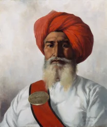 Ganda Singh, um sikh chaprassee do topográfico No.14 da Col Wilmer, 1894