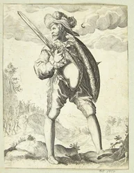Soldado armado com espada e escudo