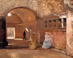 As termas de Pompeia. Giacinto Gigante (1806-1876), século XIX. Galleria Nazionale d