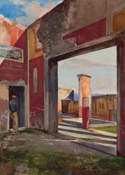 A Casa de Castor e Pólux em Pompeia com um guia oficial, com acrescentos de um aluno bourbónico