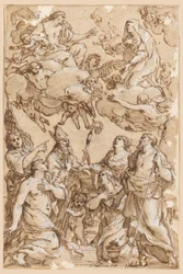 Desenho, Cristo e a Virgem com os Santos Padroeiros de Pistoia, 1638
