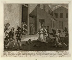 A prisão de Cécile Renault em 22 de maio de 1794, no apartamento de Robespierre, c. 1798.
