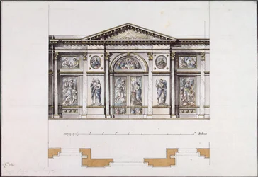 Iconostase no convento Smolny da ressurreição em São Petersburgo, década de 1780