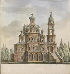 Projeto para a Igreja da Dormição dos Theotokos na Rua Pokrovka em Moscou