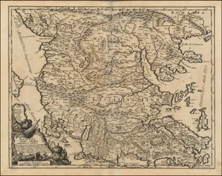 Mapa de 1684 da Tessália e da Macedónia, de Giacomo Cantelli da Vignola