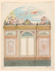Desenho, Decoração de parede pintada, 1870