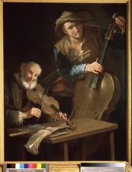 ""Os Músicos"" Pintura de Giacomo Francesco Cipper (1664-1736) Museu Pushkin, Moscou
