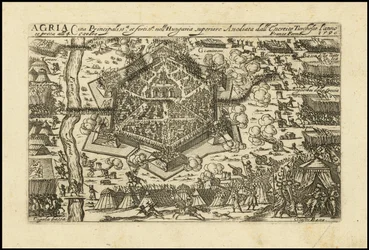 Agria - Principal cidade fortificada da Alta Hungria, sitiada pelo Cyssereite turco no ano de 1596