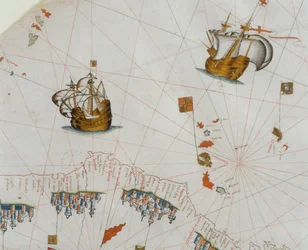 Um mapa náutico, detalhe das Ilhas Canárias, 1564