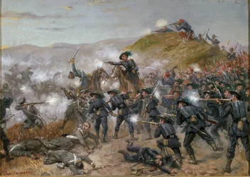 A Batalha de Cernaia, último quartel do século XIX (óleo sobre cartão)