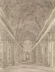Andaime Erguido para Restauração da Abóbada da Basílica de São Pedro: Visão Geral..., ca. 1773.