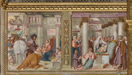 Gruta Central, Quinto Norte Espanhol, Adoração dos Reis Magos, Apresentação no Templo, Gian Francesco Bembo