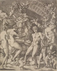 Vênus e Marte com cupidos e três graças
