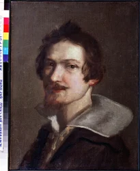"Auto-retrato"" Pintura de Gianlorenzo Bernini, conhecido como Bernini (1598-1680) por volta de 1630 Serpukhov, Museu Estatal de História e Arte
