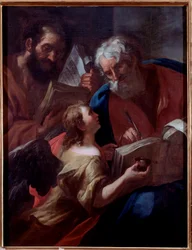 Representação de São Mateus e de outro evangelista
