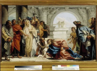 Cristo e a mulher adúltera (óleo sobre tela)