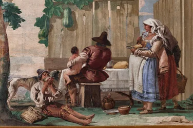 Família Camponesa à Mesa, da Sala de Cenas Rústicas, na Florestaria (Pousada) 1757 (fresco)