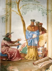Detalhe do afresco na Sala Chinesa, na Foresteria, 1757