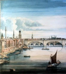 Vista oeste da ponte New London Bridge e Old London Bridge