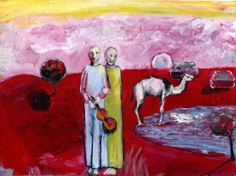 The Sound of Camel Lands, 2019 (óleo sobre papel)