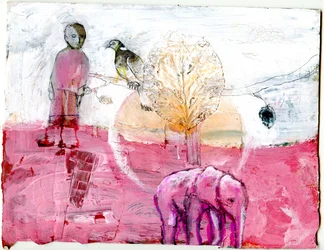 Wood Pigeon and Elephant, 2014 (mídia mista)