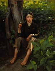 O seu primeiro fumo 1878 (Óleo sobre tela)