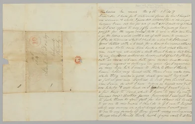 Carta a Samuel Fox de Giles Saunders sobre o tráfico de escravos, 9 de março de 1847.