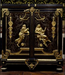 Móveis estilo Regence: gabinete com moedas realizado por Gilles Marie Oppenord (1672-1742) Século XVIII Versailles, musee du chateau