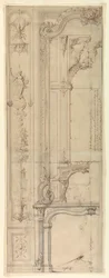 Projetos para lareiras para o Hotel de Pomponne, Place des Victoires, Paris