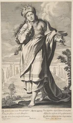 Ártemis, c. 1639-40. Criadores: Gilles Rousselet, Abraham Bosse.