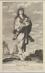 Sibila eritreia, c. 1635. Criadores: Gilles Rousselet, Abraham Bosse.