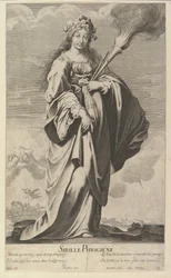 Sibila frígia, c. 1635. Criadores: Gilles Rousselet, Abraham Bosse.