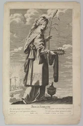 Samian Sibyl, c. 1635. Criadores: Gilles Rousselet, Abraham Bosse.