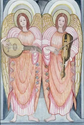 Dois anjos tocando instrumentos, 1995 (wc)