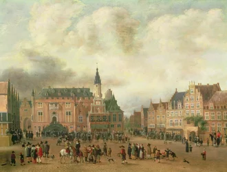 Anúncio da Paz de Breda no Grote Markt, Haarlem, c.1667