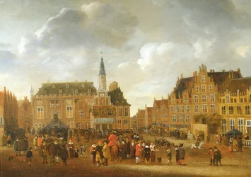 O anúncio do Tratado de Paz de Munster em 1648 da varanda da Câmara Municipal de Haarlem