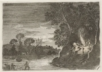 Figuras ao redor de uma fogueira Sete paisagens (título da série)