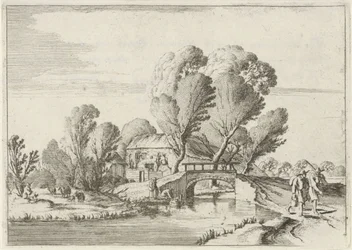 Dois caminhantes por um canal Sete paisagens (título da série)