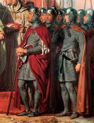Terceira Cruzada (1189-1192): Encontro e aperto de mão entre Filipe Augusto (Filipe II de França