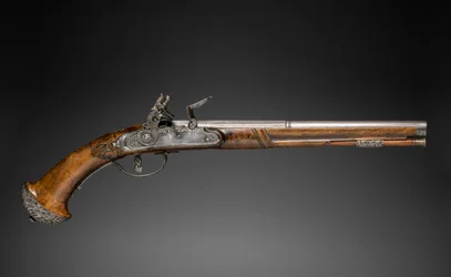 Pistola de pederneira, c. 1690-1700.