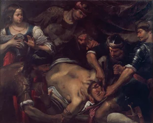 Os filisteus arrancando os olhos de Sansão