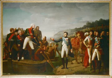 Despedida de Napoleão I e do czar Alexandre I em Tilsit em 1807 ...