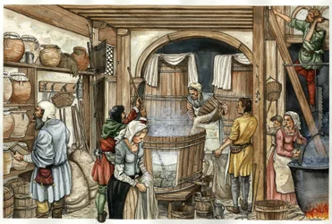 Idade Média: fábrica de cerveja (brewery)