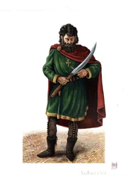 Idade Média: soldado da guarda varangiana (ou guarda varegue), corpo de elite do exército bizantino