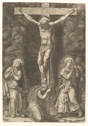 A crucificação com a Virgem, a Madalena e São João, no final da década de 1570.